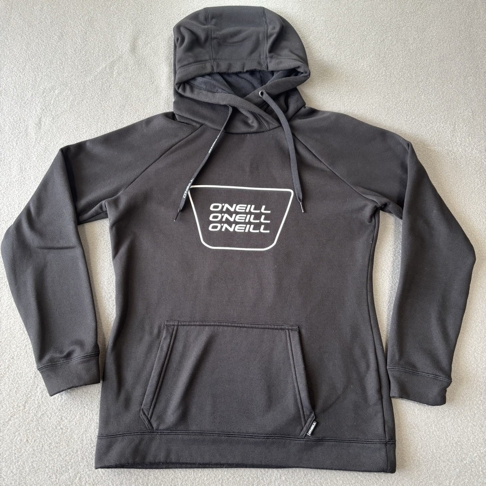O'Neill Men's Small Black Pullover Hoodie Spellout Logo Performance Surf Skate